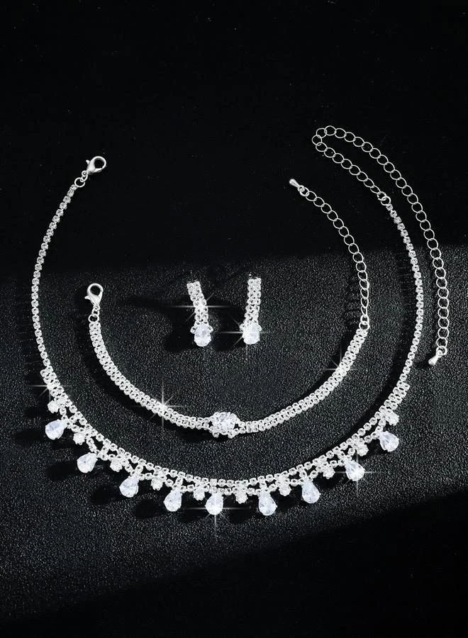 Take Two  3-Piece Embellished Necklace, Bracelet And Earrings Jewelry Set for Women | Best Price UAE